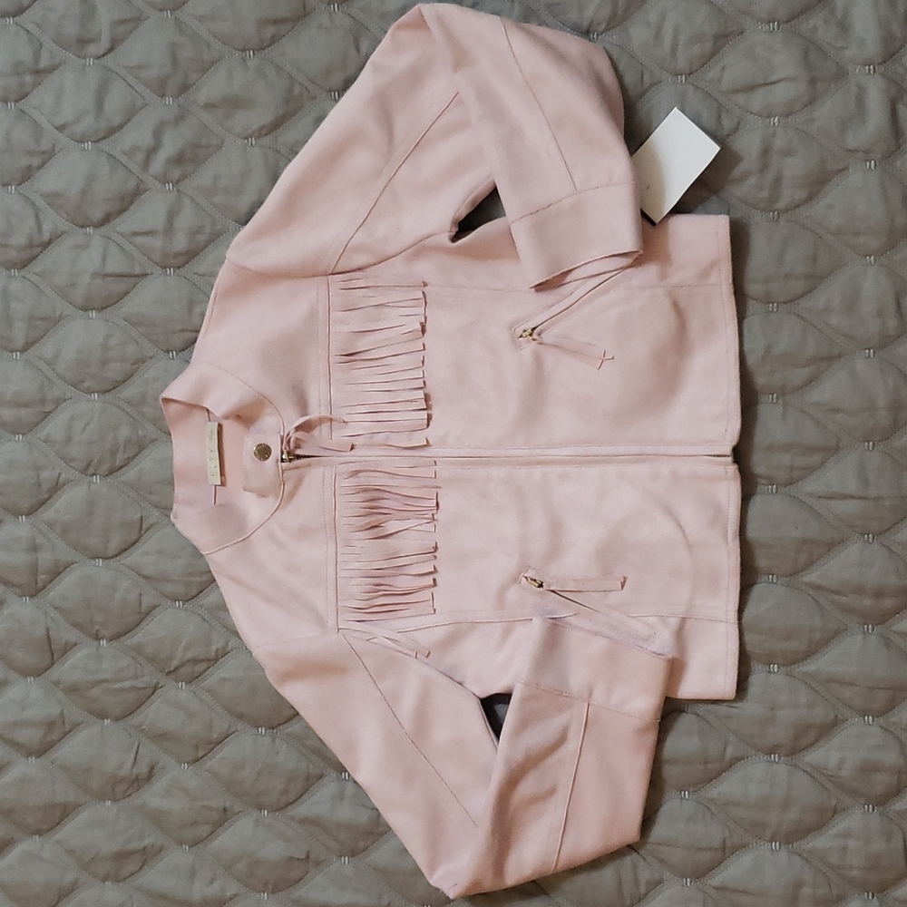 ELSY GIRL Italian design cropped fringes jacket